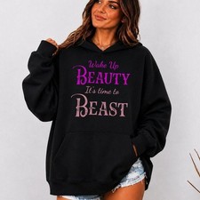 Wake up Beauty It's Time to Beast Funny Workout Yoga Gym, Gift Hoodie