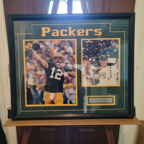 AARON RODGERS AUTOGRAPHED Double Photo Packers HOLO AUTH - 第 8/8 張圖片