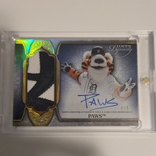 2026 Topps Dynasty Mascot Autograph Patch 1/1 Paws Detroit Tigers MLB