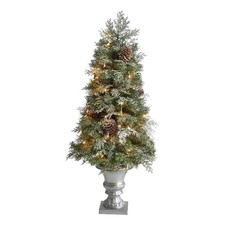 Nearly Natural 4ft English Pine Christmas Tree w/ 100 Warm White LED Lights