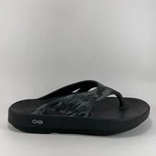 Oofos Ooriginal Flip Flops Womens 11 Mens 9 Black Camo Comfort Recovery Sandals