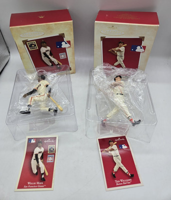 Hallmark Christmas Ornament Lot Of 2, Baseball, Tedd Williams, Willie Mays