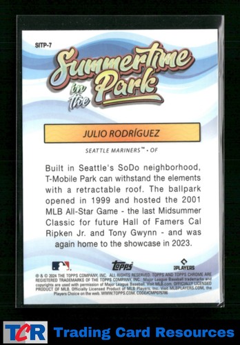 2024 Topps Chrome #SITP-7 Julio Rodríguez Summertime in the Park - Picture 2 of 2