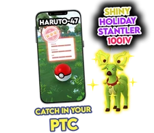 Pokemon Shiny Holiday Stantler 100 IV Catch in your P T C