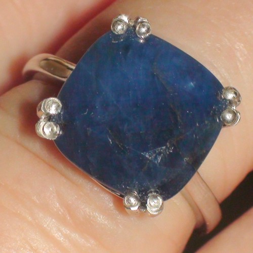 BEAUTIFUL! BIG! 10.20 ct NATURAL BLUE SAPPHIRE 925 STERLING SILVER.SIZE 7.25. - Picture 3 of 16