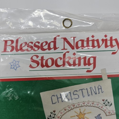 Vintage 1988 Dimensions BLESSED NATIVITY STOCKING Christmas Cross Stitch - Picture 3 of 7