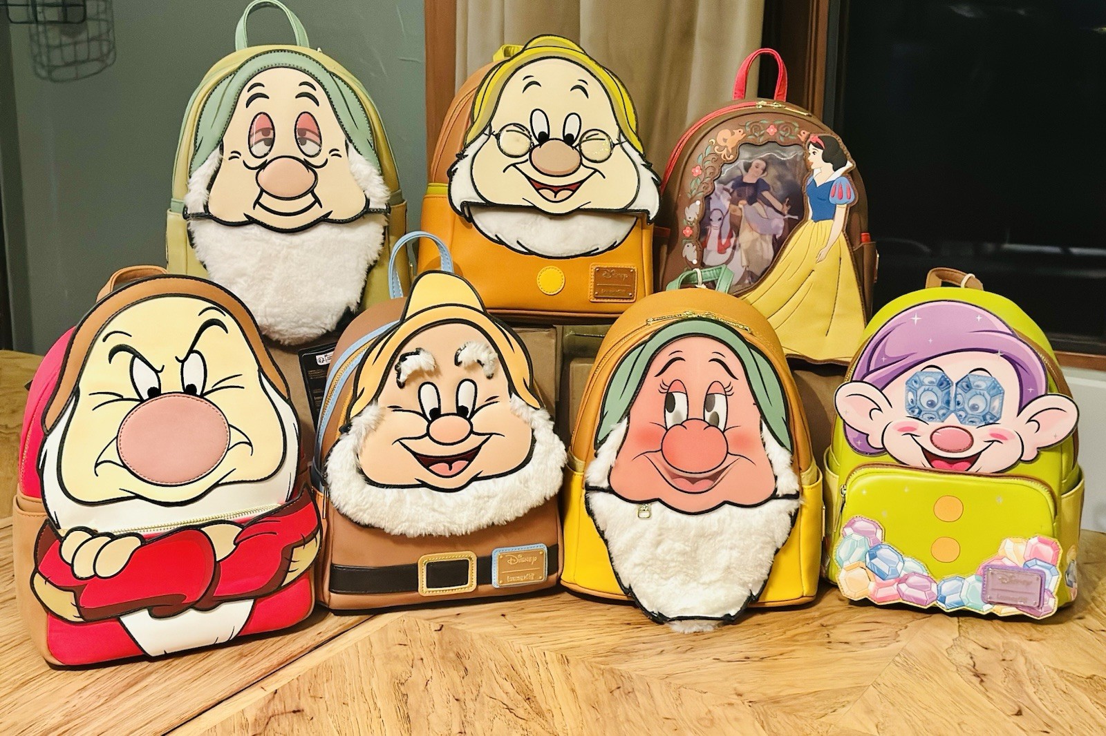 Loungefly Disney Snow White & The Seven Dwarves cosplay Mini Backpack BUNDLE