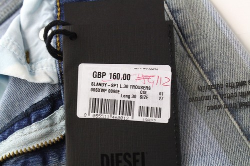 DIESEL Slandy-SP1 0090E Women's W27/L30 Skinny Stretch Blue Super Slim Jeans - Picture 6 of 11