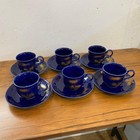 Kutani Ware Cup Saucer Set Of 6-Pack Luri Flower And Bird Rurikin Paint