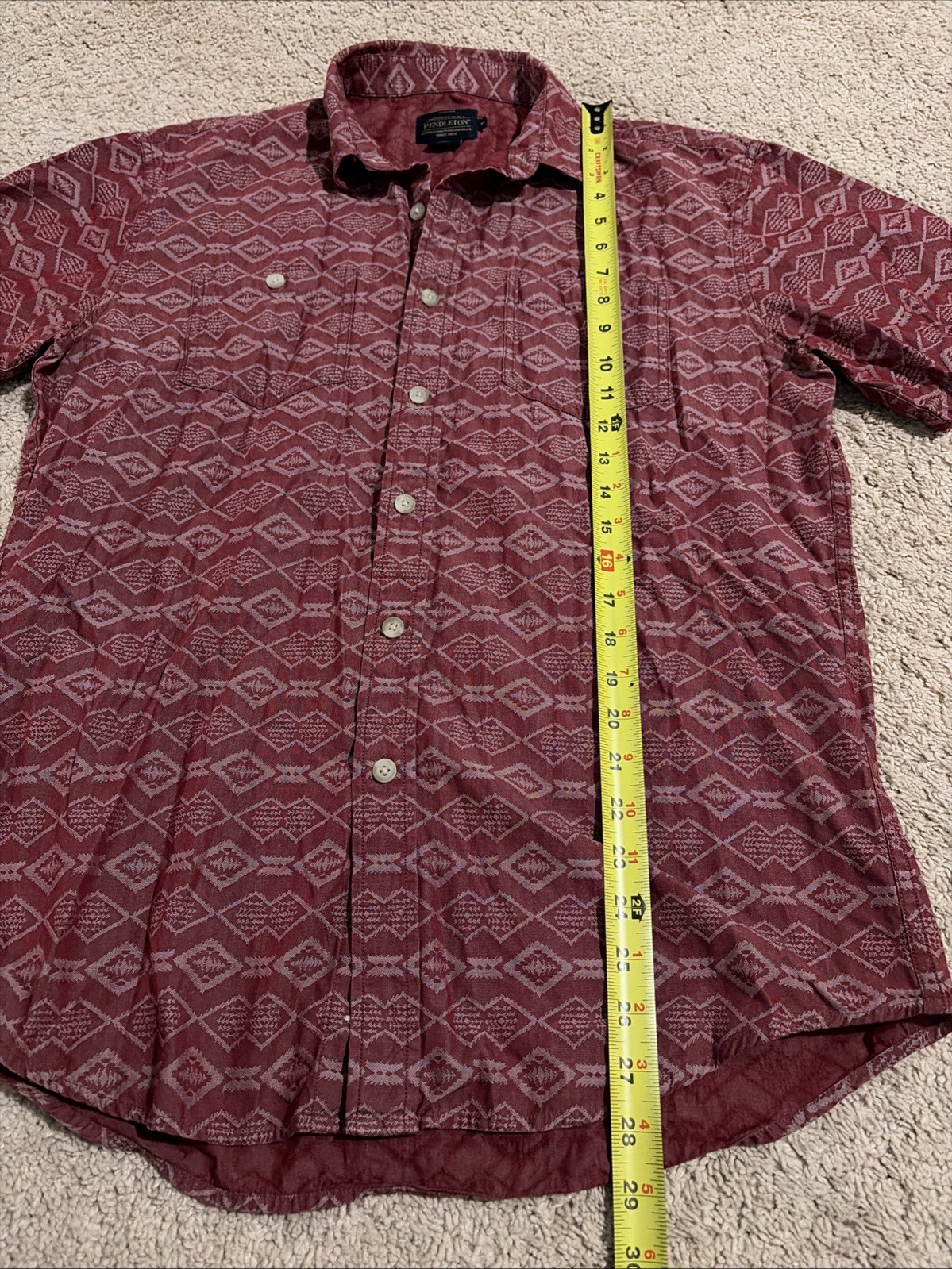 Men’s Pendleton Red Aztec Western Button Down Sho… - image 2