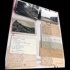 RARE Unique World War One WW1 REAL PHOTO POSTCARDS PHOTOS DIARY named US soldier