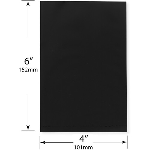 Bolsas de plástico abiertas planas de polietileno Plymor 4" x 6", negras de 2 mil - Imagen 2 de 4