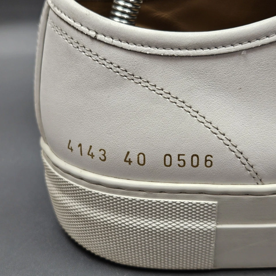 Common Projects Tournament Shoes Womens Size 10 White Leather Platform Low Top - Image 2 of 4