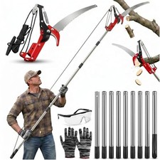 Manual Pole Saw for Tree Trimming, 13.7 Ft Extendable 2-in-1 Tree Pruner with...