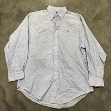 Size 16 - Ralph Lauren Dress Shirt Mens Gray Regular Fit Pony Logo Ships Fast 