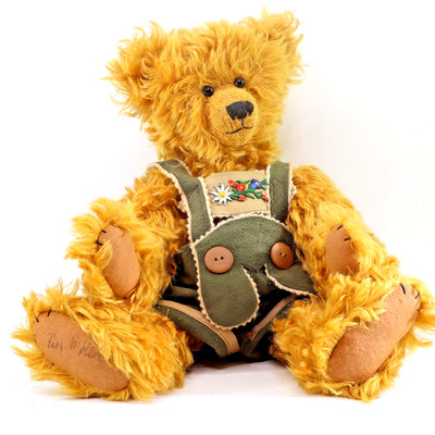 Vtg Artist Teddy Bear German Vera Moeller LTD ED #9/10 ''Jorke'' 1996 gold mohair