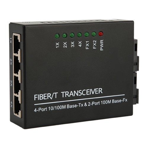 UK Plug Fiber Transceiver Tx1310nm/Rx1550nm Single Fiber Single Mode RJ45 Po NEW - Afbeelding 6 van 12