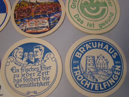 Neu Vintage Deutsch Bieruntersetzer Menge 20 Papieruntersetzer Quadratisch Rund 4,25" - Bild 4 von 10