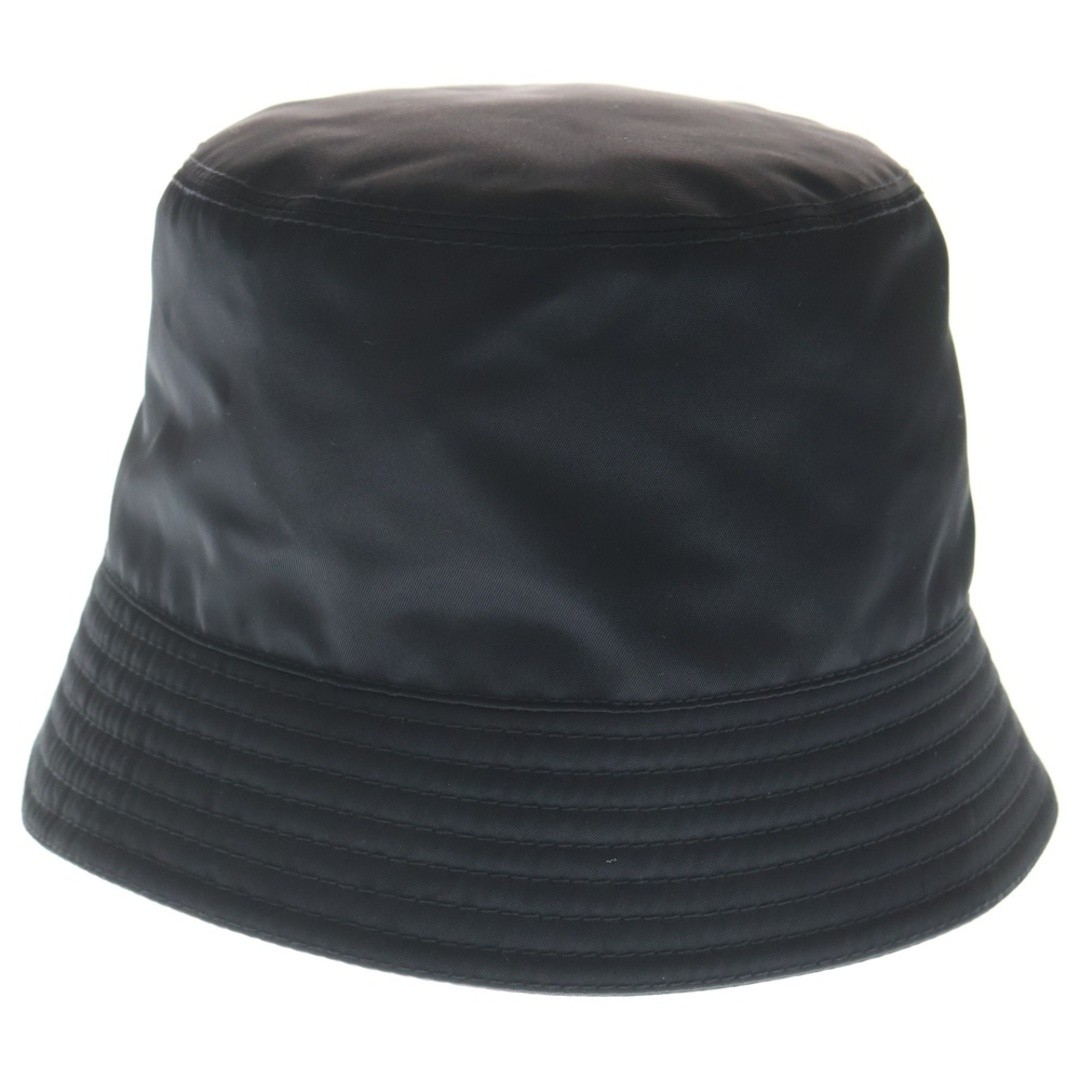 PRADA 23SS RE-NYLON Nylon Triangle Logo Plate Bucket Hat Black 1HC137 Used 44e16 thumbnail 2