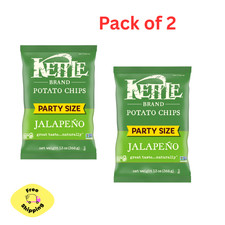  2packs Kettle Brand Potato Chips, Jalapeno Kettle Chips, Party Size, 13 Oz..