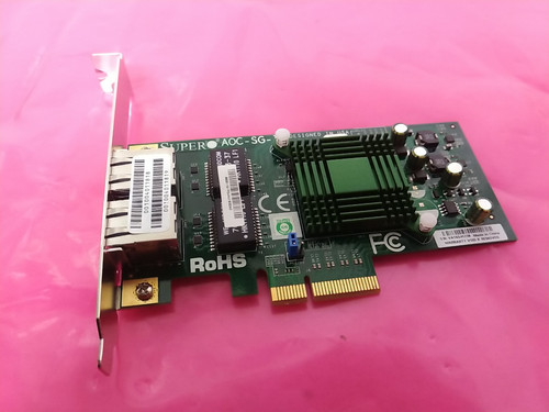 SUPER AOC SG-i2 PCI-E x4 Dual Port Gigabit Ethernet Card - Picture 1 of 3