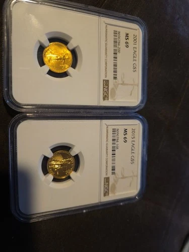 2001 And 2015 Gold Eagle 1/10th Ounce $5