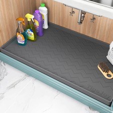 34" x 22" Under Sink Mats for Kitchen Waterproof, Leak-Proof Silicone Mat Sink P