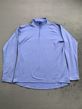 Helly Hansen Women's Large Verglas 1/2 Zip Base Layer Pullover In Ocean Blue