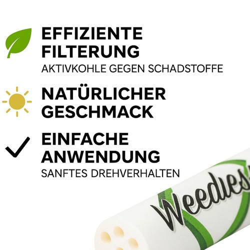 Weedness Aktivkohlefilter-Slim 7 mm Active Tip Eindrehfilter Filter Tips Nikotin - Bild 77 von 86