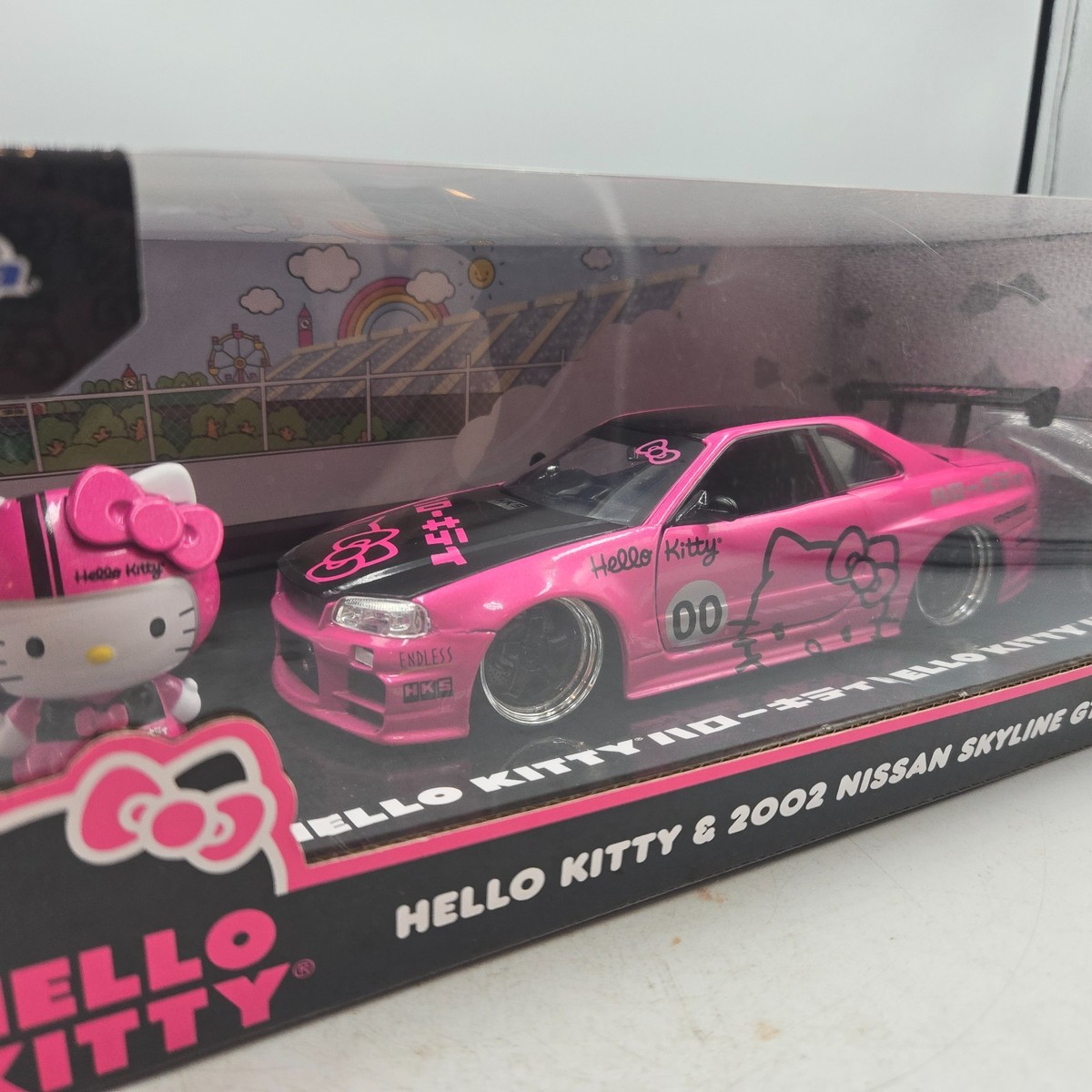 Jada Toys 1/24 2002 Nissan Skyline GT-R (BNR34) with Hello Kitty