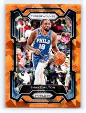 2023-24 Panini Prizm #215 Shake Milton Prizms Orange Ice