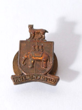 Vintage Freemen’s Guild Brass Lapel Badge Fattorini & Sons Birmingham c1950s