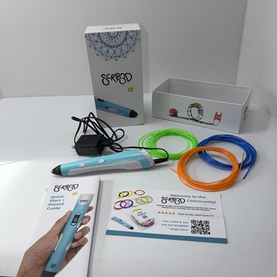 Scrib3D P1 3D Printing Pen + Color Filaments + Guide in Box W/Charger