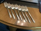 7 STERLING SILVER SALAD FORKS INTERNATIONAL BLOSSOM TIME 260 g msNOT SCRAP