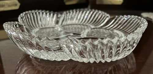 Plato de postre vintage Hoya japonés cristal caramelo diseño floral en relieve 6 1/2 pulgadas - Imagen 5 de 7