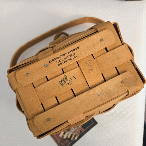 Longaberger Kiddie Cartera Cesta Llave Té Sin Usar Tejido Almacenamiento con Protector - Imagen 7 de 10
