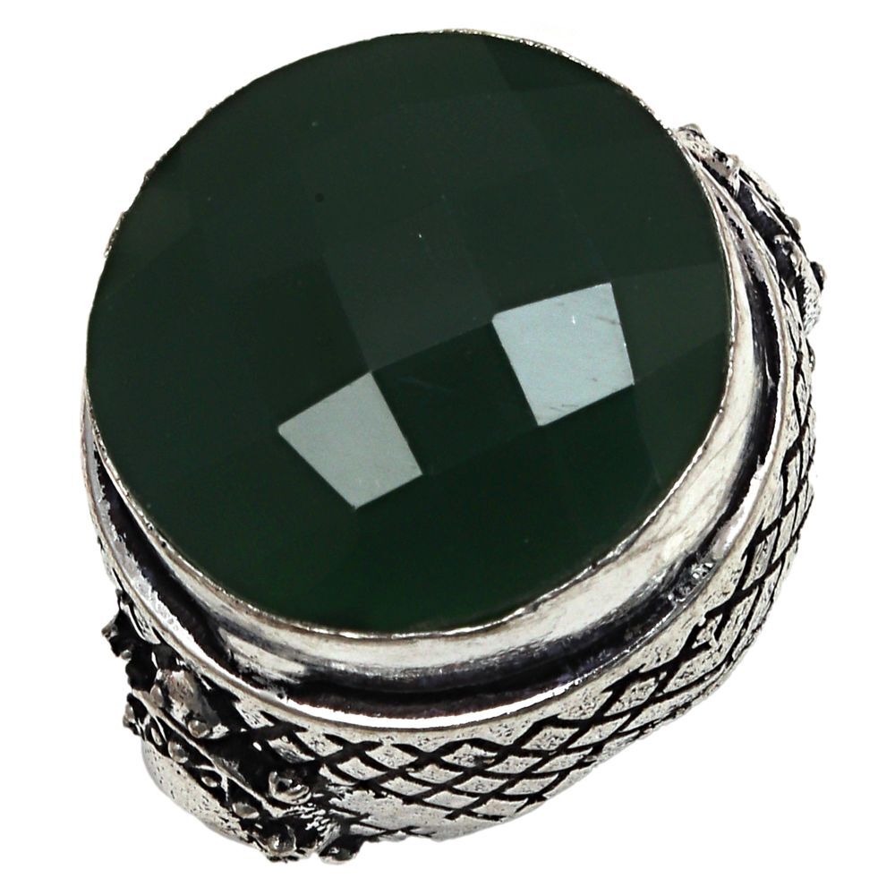 Emerald Quartz Gemstone Handmade Silver Jewelry Set of 7 Pieces