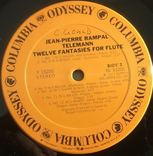 Jean-Pierre Rampal "Telemann: Twelve Fantasies For Flute" 12" 33RPM Vinyl LP VG - Picture 8 of 8
