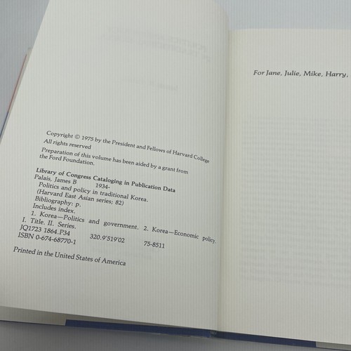 Politics and Policy in Traditional Korea by James B Palais 1975 - Picture 5 of 6