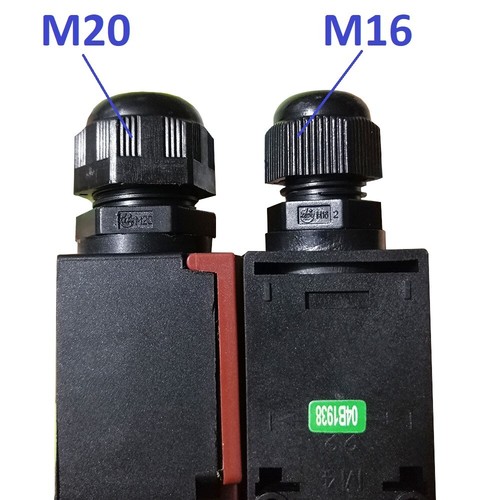 2Pc KEDU QKS8 Industrial Safety Door Key Switch F1 F3 Cable Gland M16