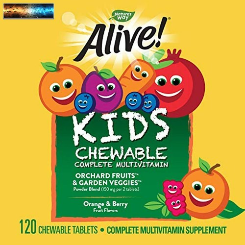 Nature's Way Alive! Kinder Premium Kautabletten Multivitamin, Glutenfrei, 120 C - Bild 2 von 6