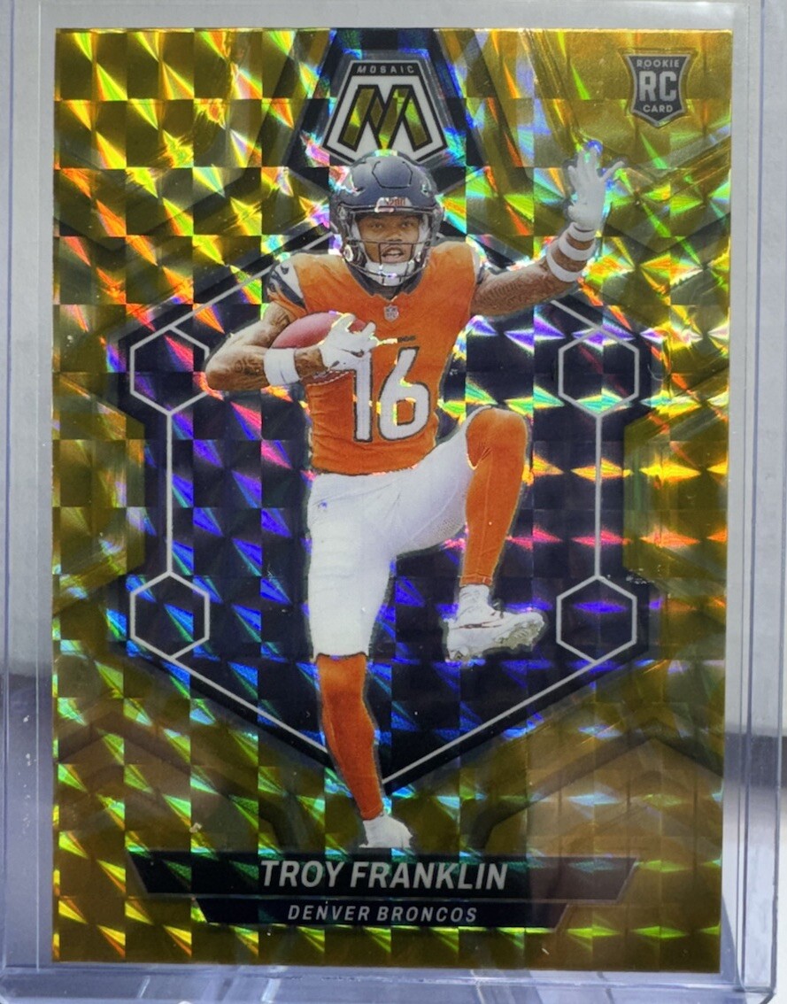 2024 Mosaic TROY FRANKLIN #378 RC Rookie YELLOW REACTIVE PRIZM - Broncos