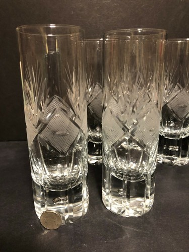 ¡JUEGO DE 6 VASOS DE BEBER BURBUJA CONTROLADOS CILINDRO CRISTAL CORTADO A MANO DE ALTA CALIDAD! - Imagen 5 de 12