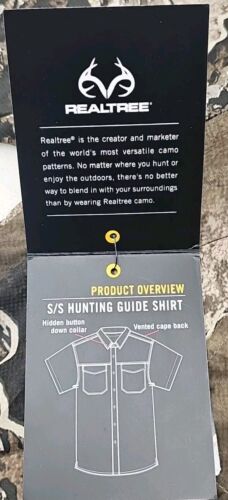 Realtree Excape Camo Hunting Guide Shirt Mens Medium Short Sleeve Button Front - Picture 5 of 8