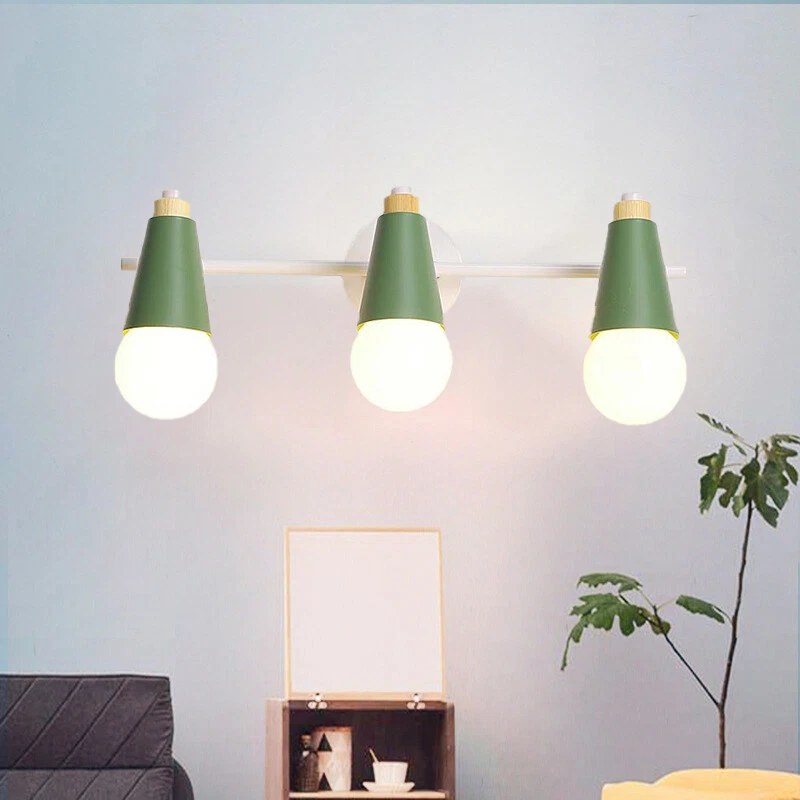 Nordic Rotatable Metal Colorful 3 Light Bathroom Vanity Light