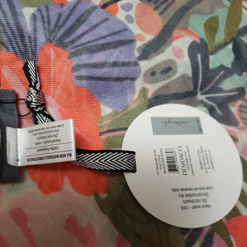 DEMDACO LIFT THE SPIRIT SCARF Palm Floral 50x70 Rectangle NEW W/ TAGS - Picture 3 of 3