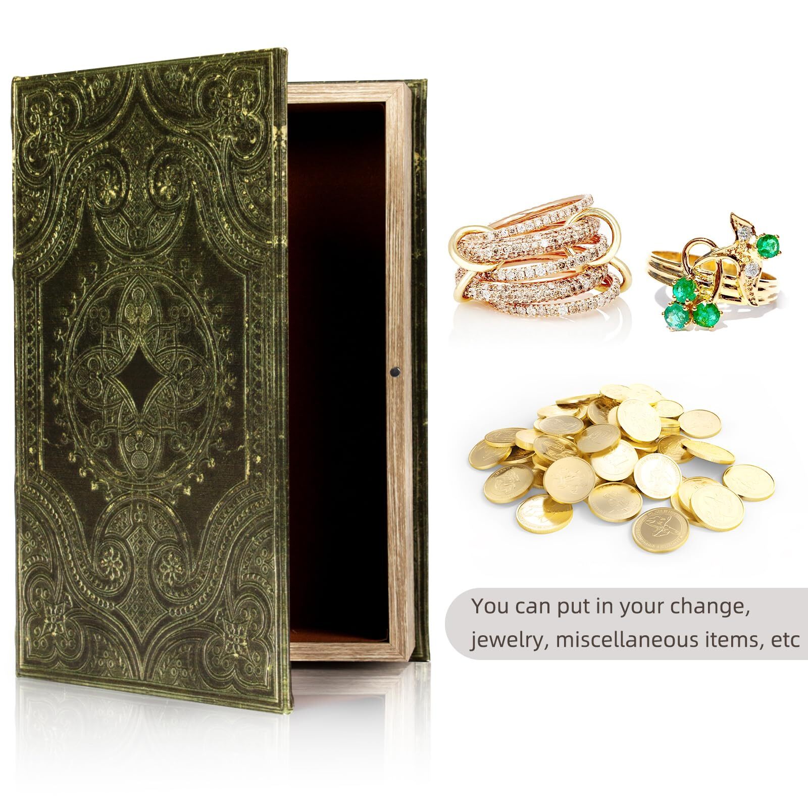 Decorative Book Boxvintage Style Fake Book Box Faux Leather Embossing Box12" La