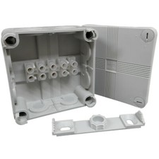 IP66 Waterproof Junction Box 90mm Grey with Block Connector and Wall Bracket