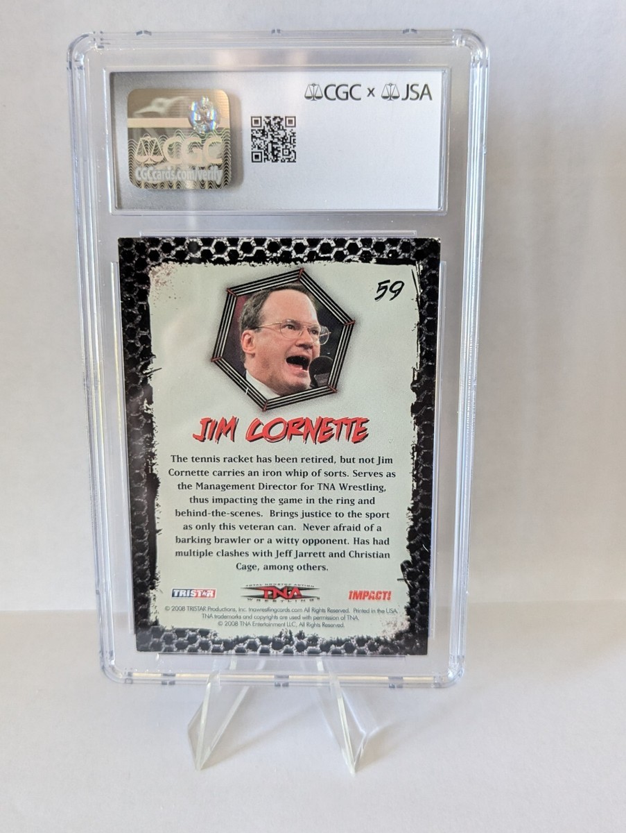 JIM CORNETTE 2008 Tristar TNA Impact Card #59 SIGNED/GRADED 7 CGC
