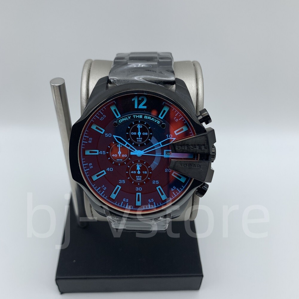 Diesel DZ4318 Mega Chief Chronograph Black Dial Stainless Steel Band Men's Watch